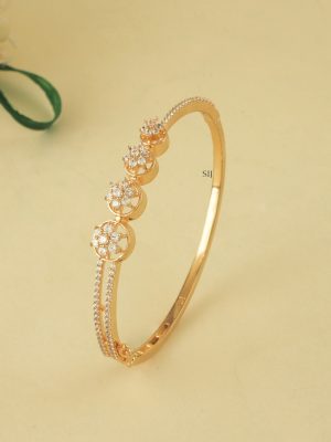 One Gram Gold CZ Stones Openable Bracelet