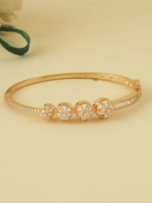 One Gram Gold CZ Stones Openable Bracelet