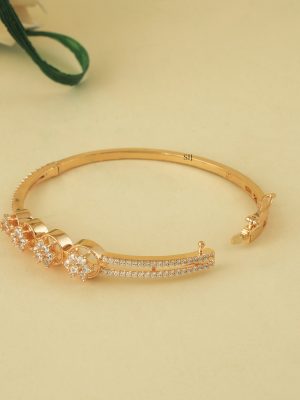 One Gram Gold CZ Stones Openable Bracelet