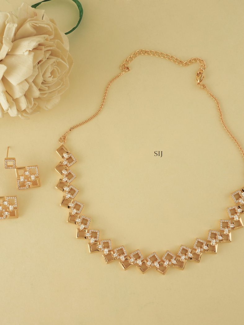 Imitation CZ Diamond Necklace Set