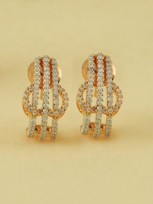 Imitation Hoop Design CZ Stones Earrings