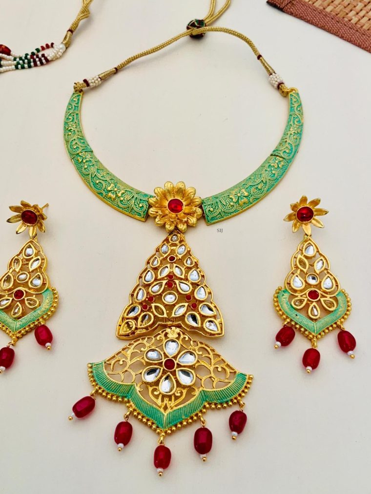 Kundan Studded Pearl Bead Necklace