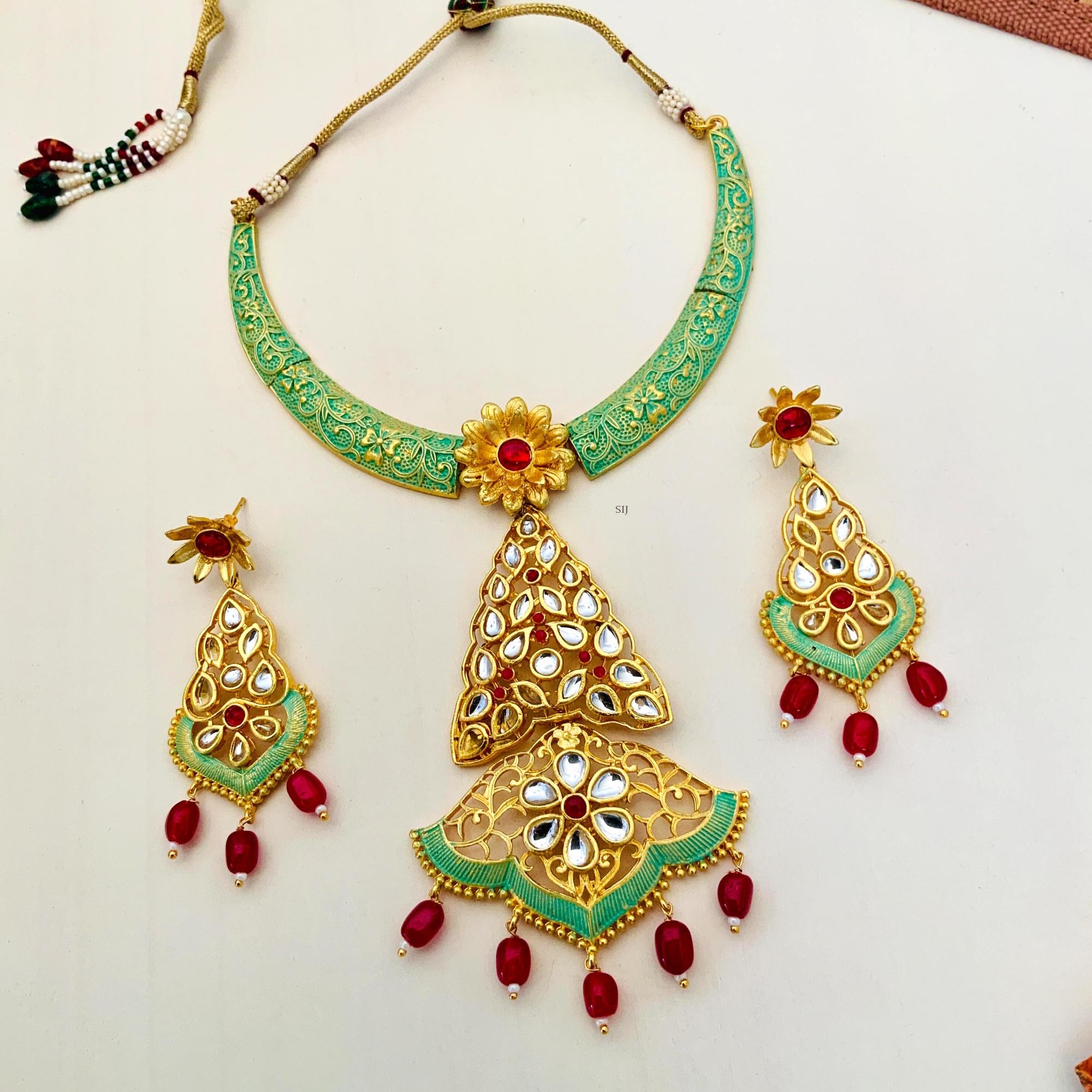 Kundan Studded Pearl Bead Necklace