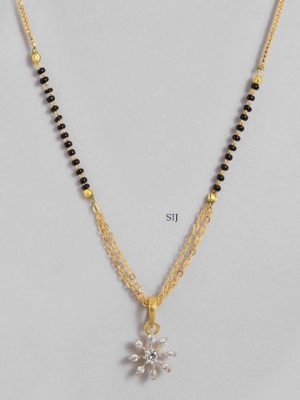 Imitation Gold Plated Solitaire Diamond Mangalsutra