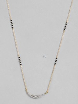 Gold Plated Solitaire Imitation Diamond Mangalsutra