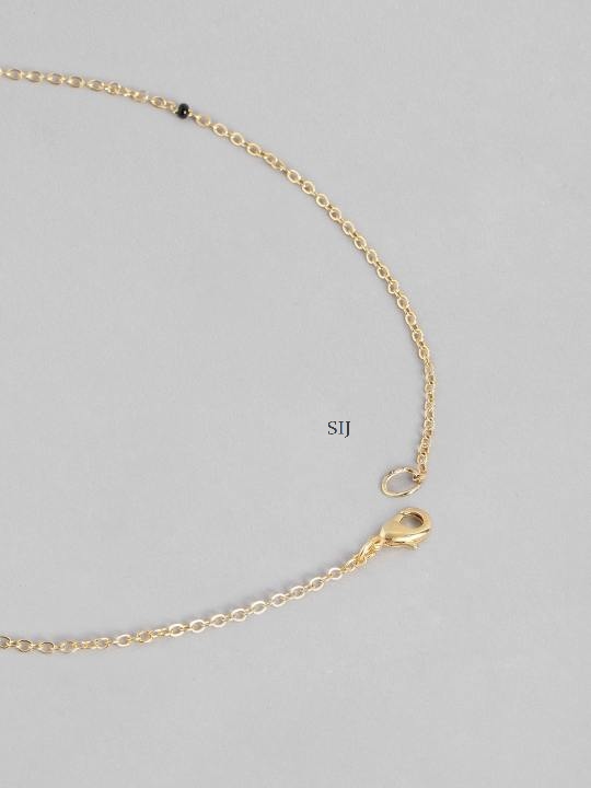 Gold Plated Solitaire Imitation Diamond Mangalsutra