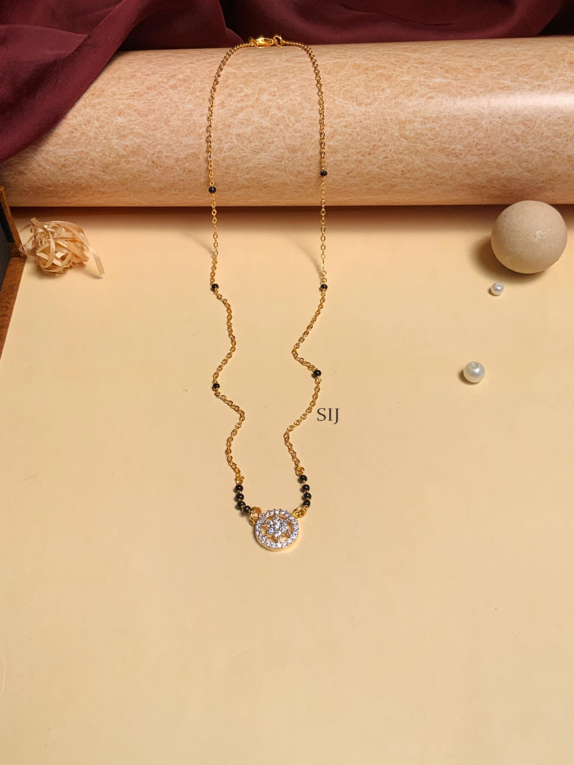 Traditional Gold Plated American Diamond Mangalsutra