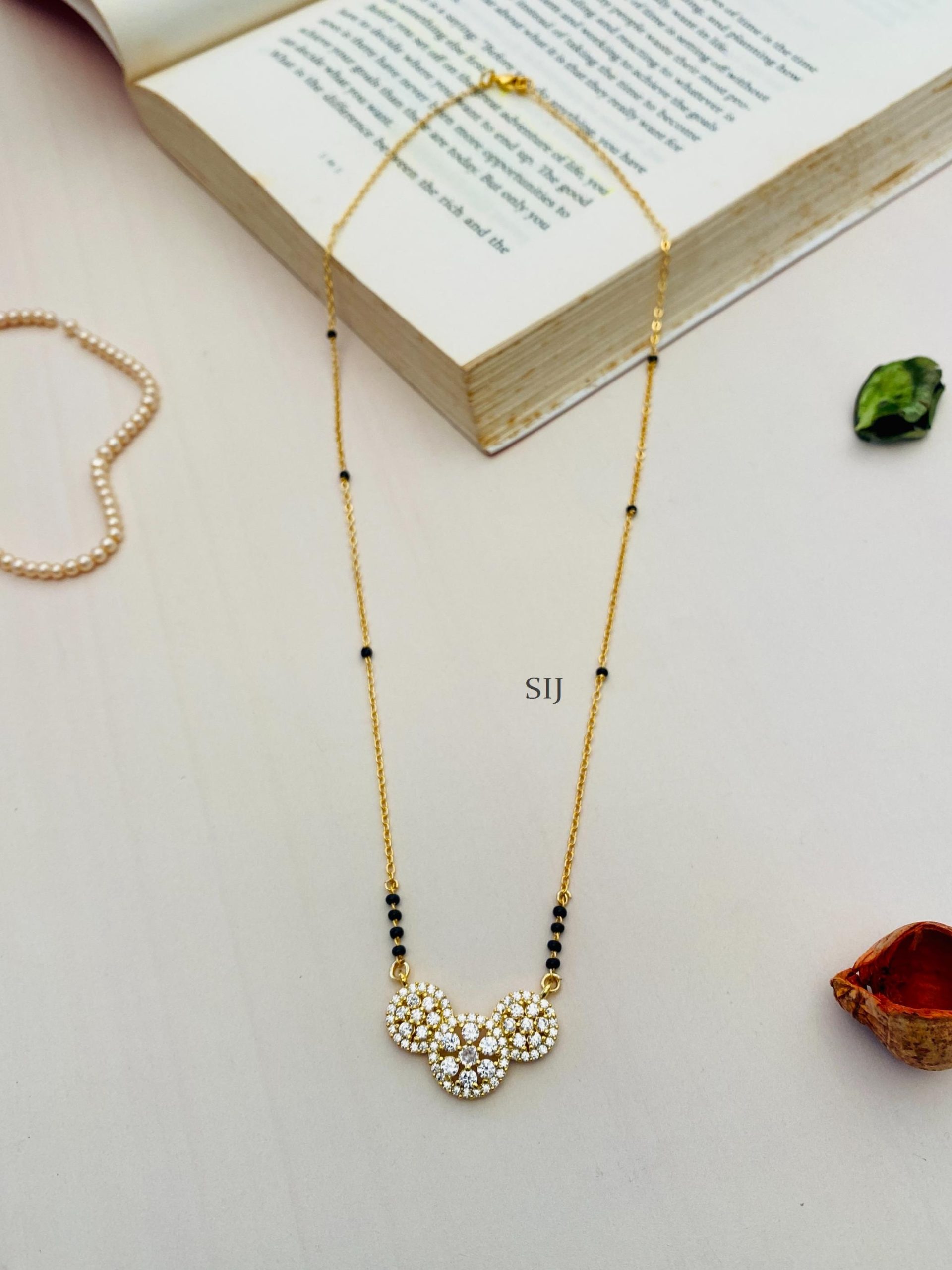 Gold Plated Solitaire Diamond Mangalsutra