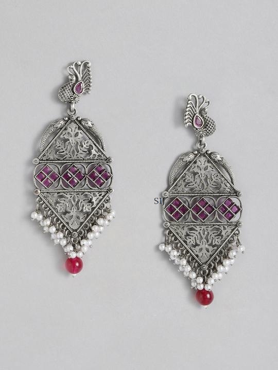 High-Quality Ornamental German Silver Earrings