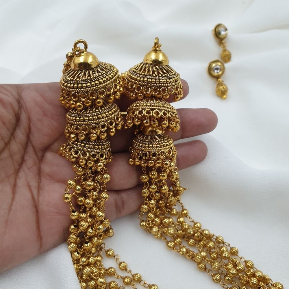 Multi Layer Gold Beaded Chain Set