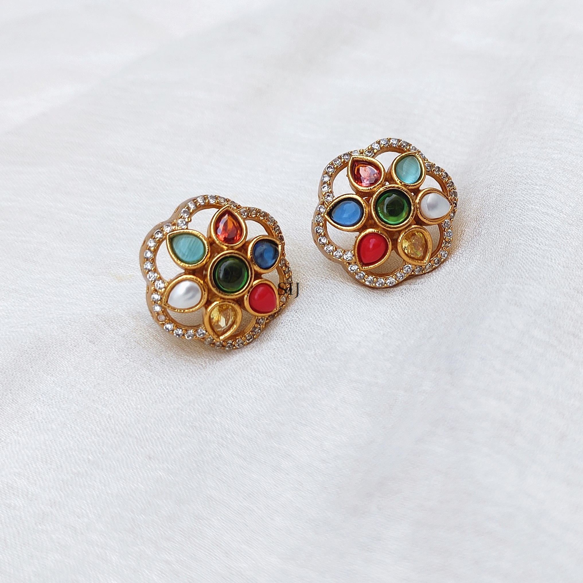 Multi Colour Stone Earrings