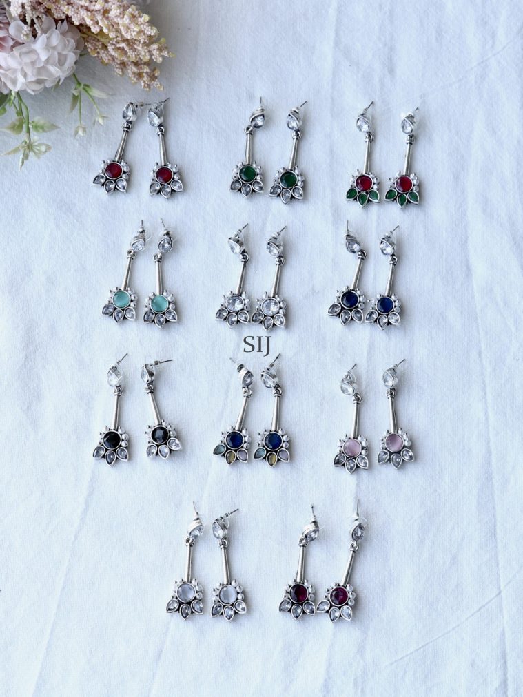 Artificial Multicolour Stone Drop Earrings