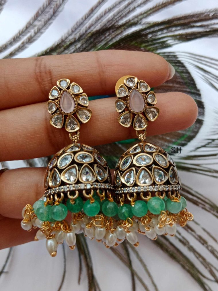 Artificial Victorian Stones Jhumkas