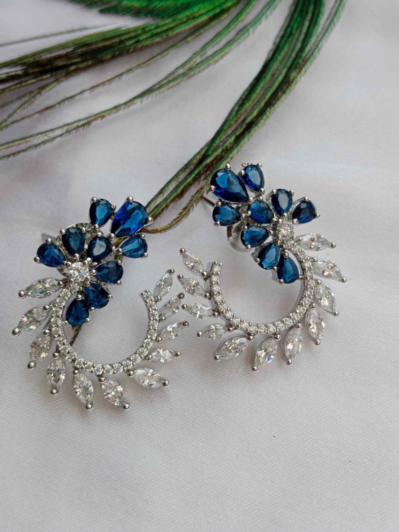 AD Stones and Sapphire Half Earring