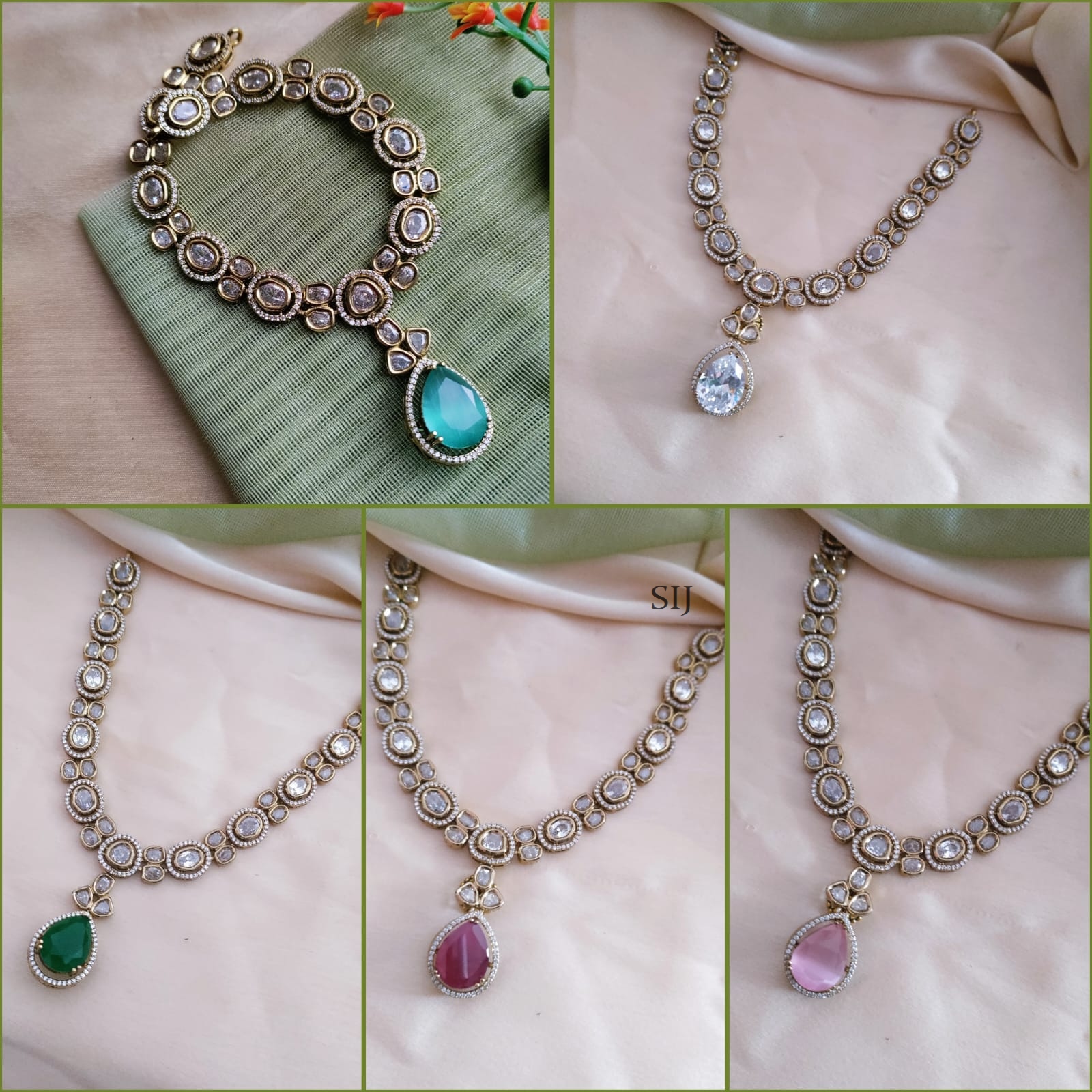 Changeable Kundan Stone Necklace Set