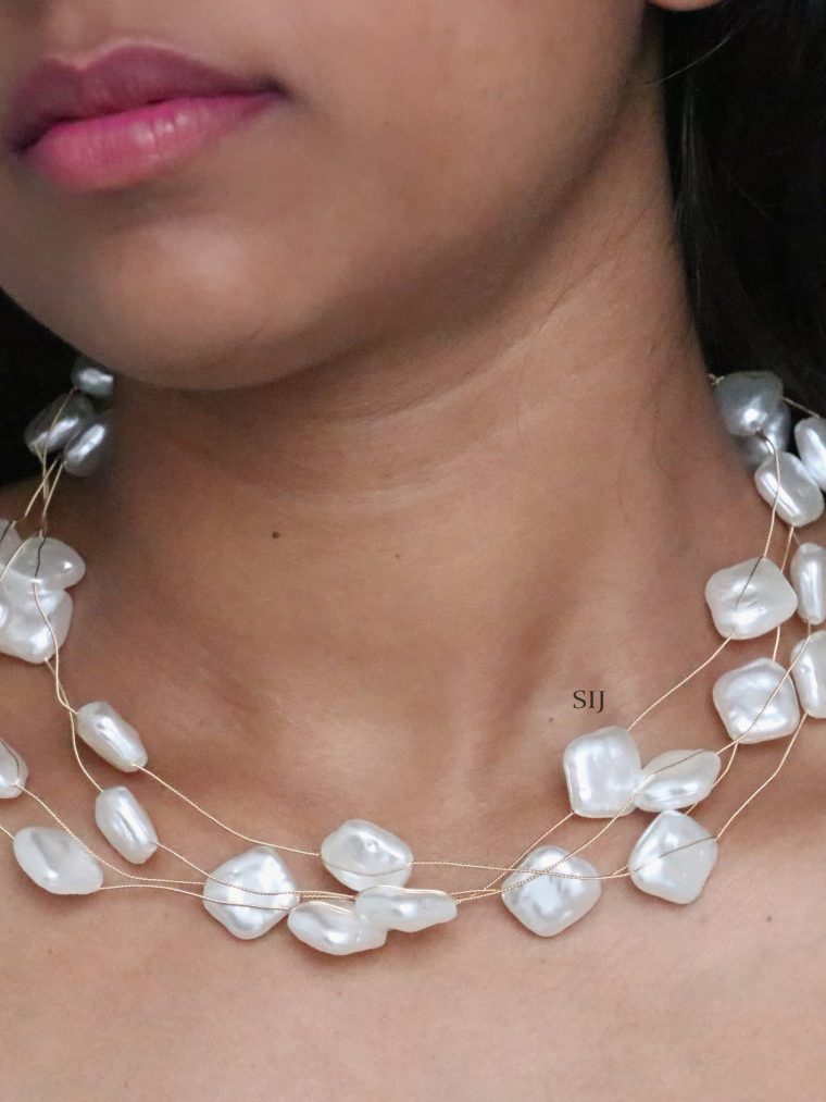 Petal Type Pearl Necklace