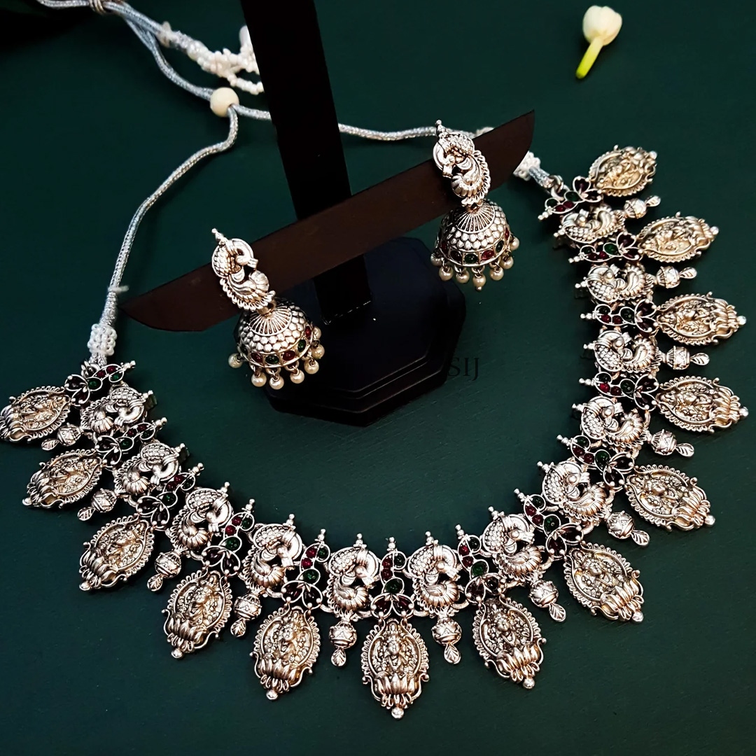 Lakshmi Hanging Oxidised Necklace