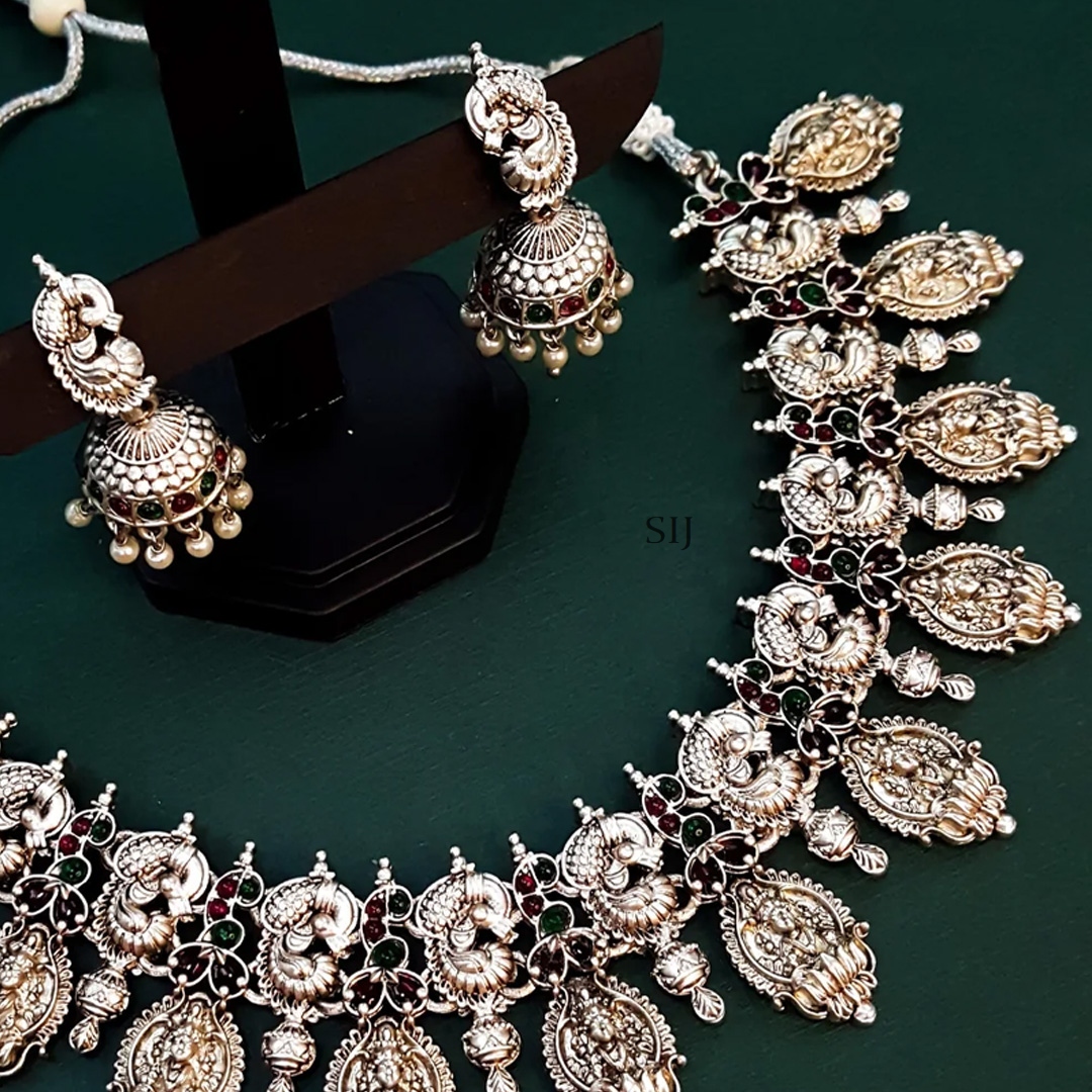 Lakshmi Hanging Oxidised Necklace