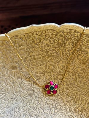 Gold Plated Jadau Flower Choker