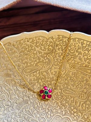 Gold Plated Jadau Flower Choker