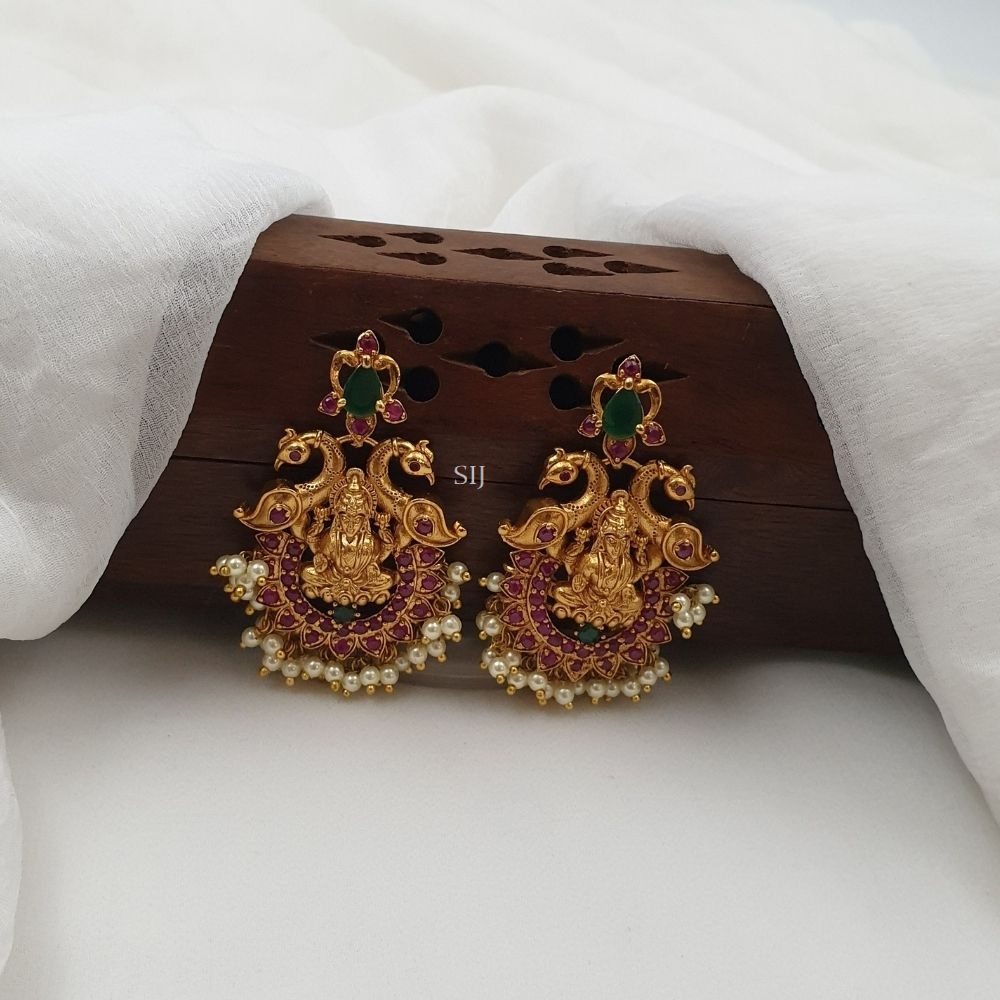 Traditional Dual Peacock Lakshmi Earrings