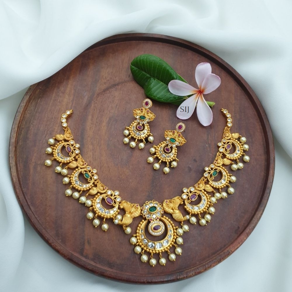 Imitation Multi Stone Chand Bali Necklace