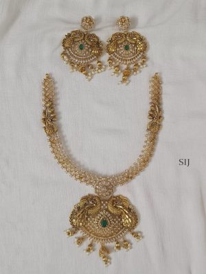 Peacock AD Stones Necklace Set