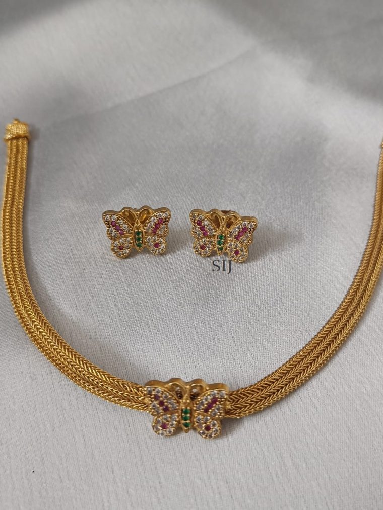 Butterfly Necklace with Earrings