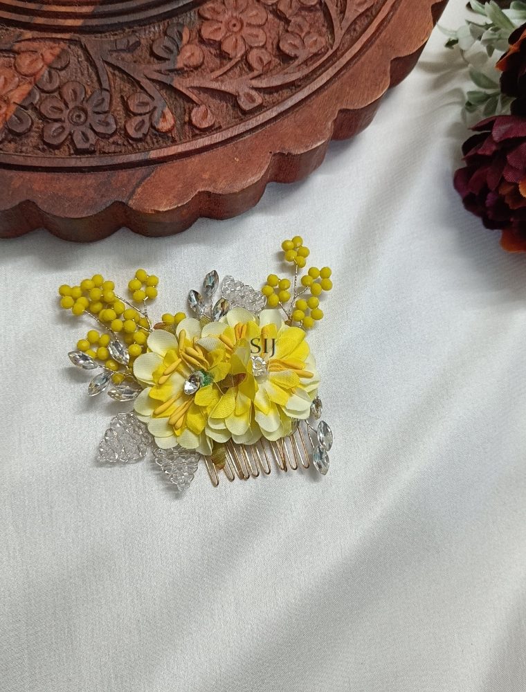 Flower Design Yellow Colour Hair Accessories