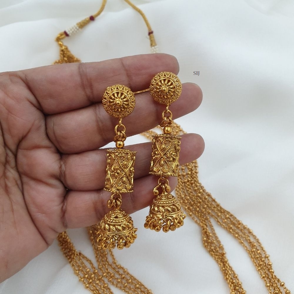 Gold Plated Multi Layer Gold Beads Long Haram