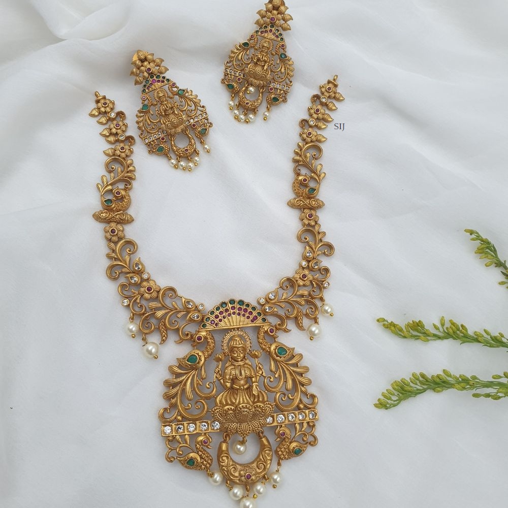 Floral Design Lakshmi Pendant Necklace