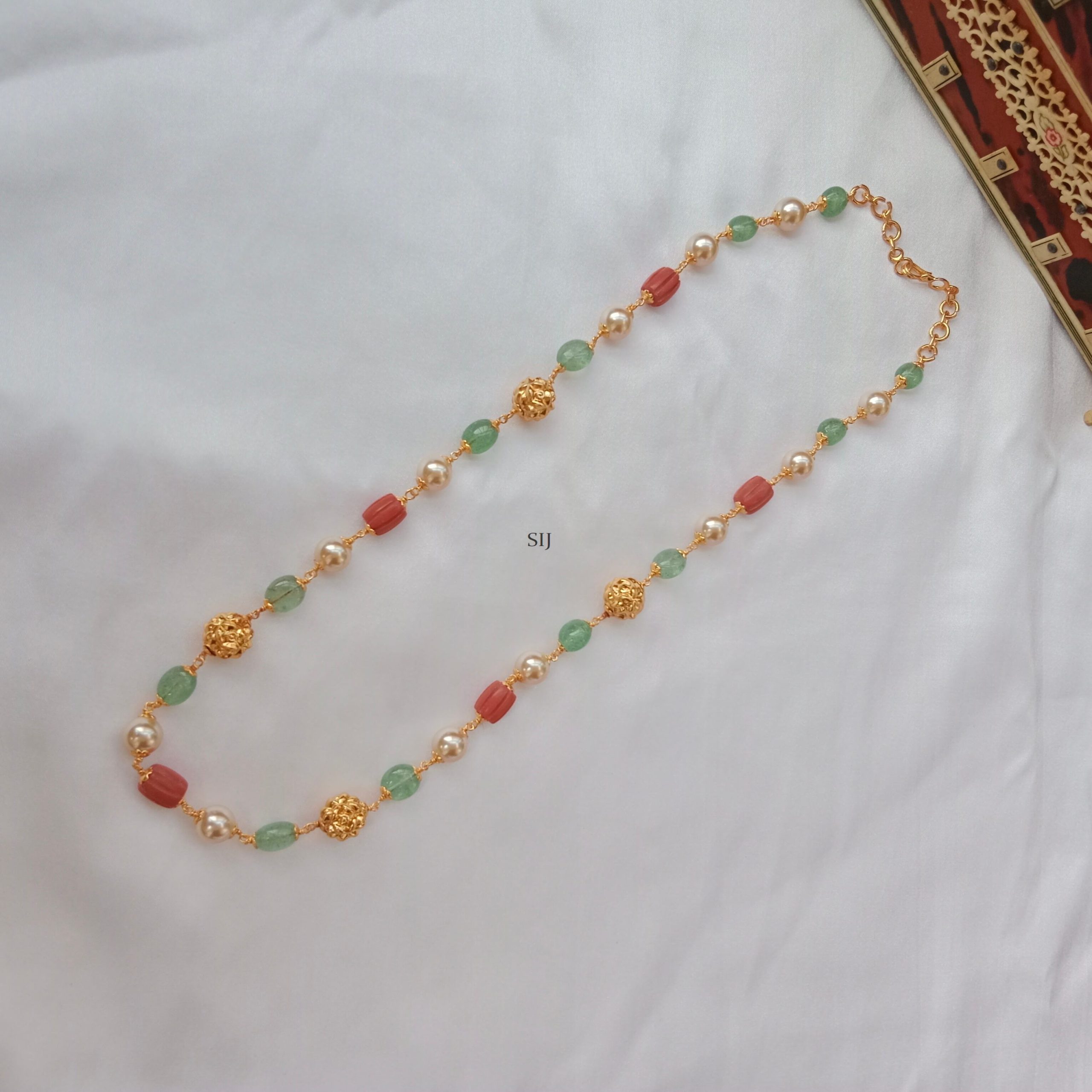 Antique Multicolour Beaded Pearl Chain