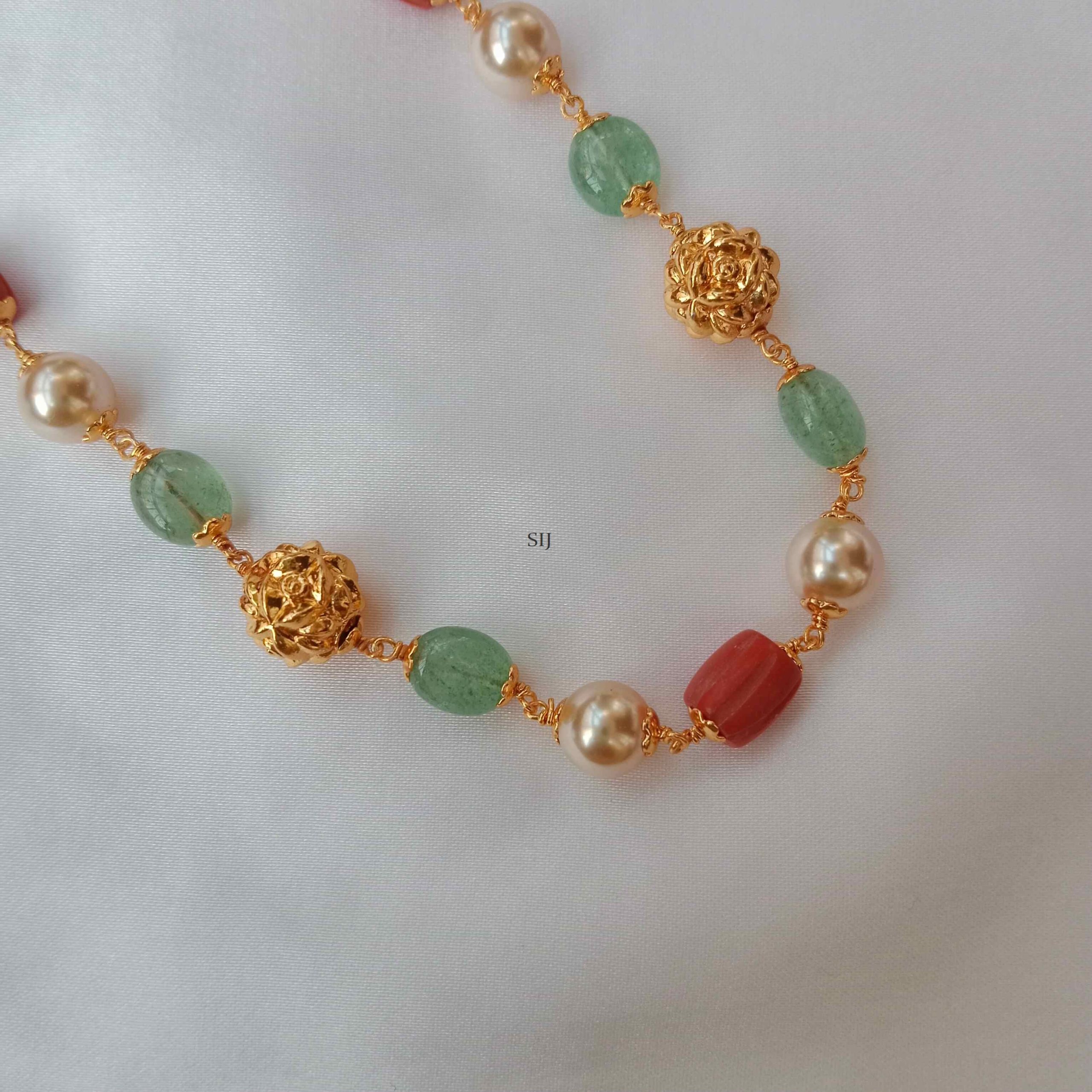 Antique Multicolour Beaded Pearl Chain