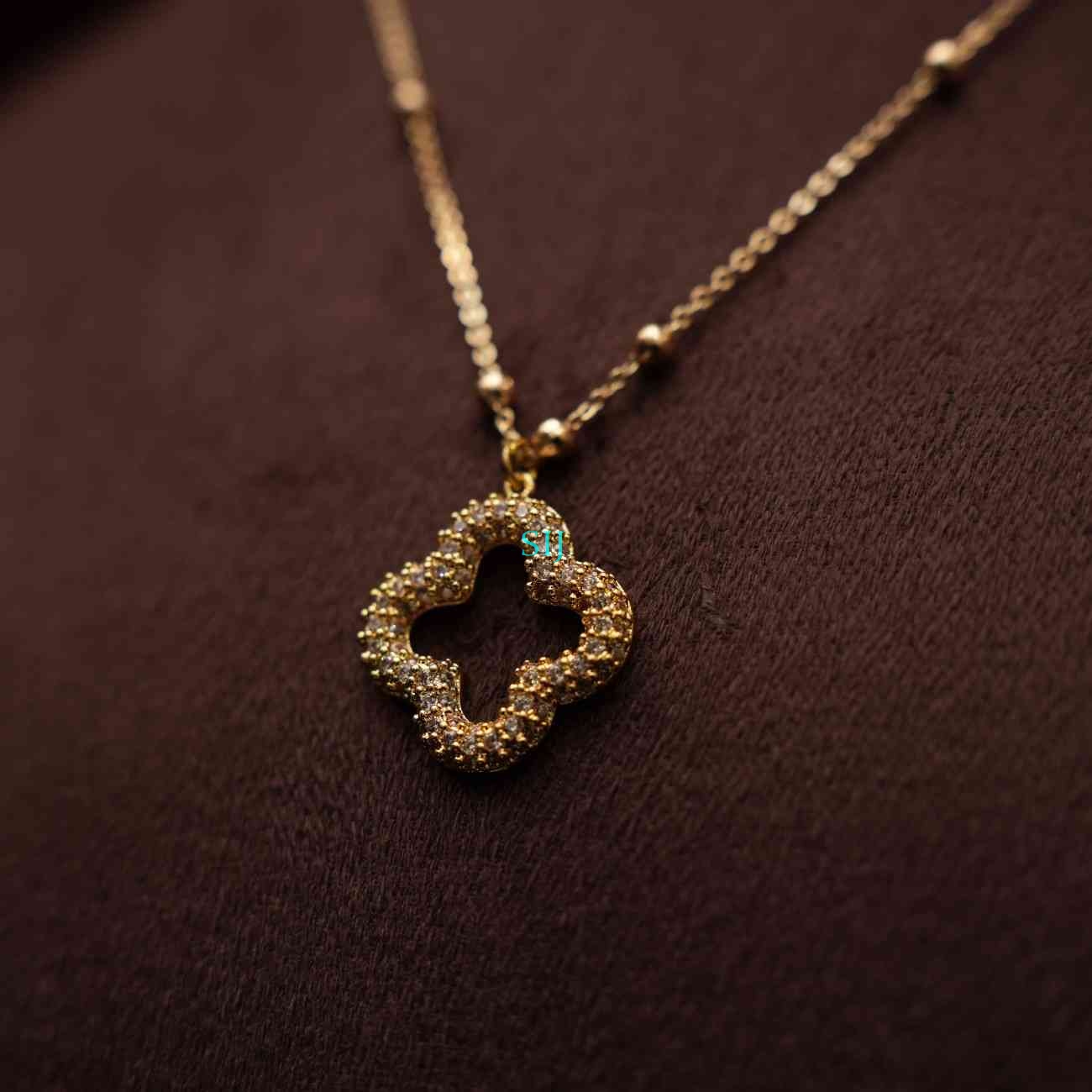 Gold Plated Floral Minimalistic Necklace