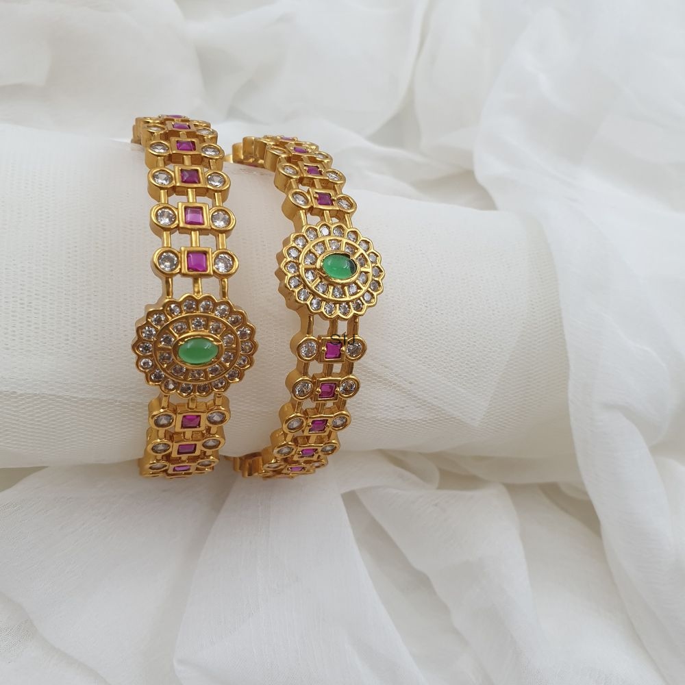 Gold Plated Multi Stone Bangles