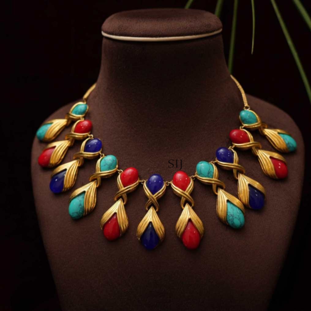 Multicolor Stone Necklace Set