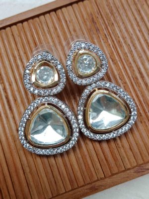 Imitation Sparkling Victorian Polki Drop Earrings