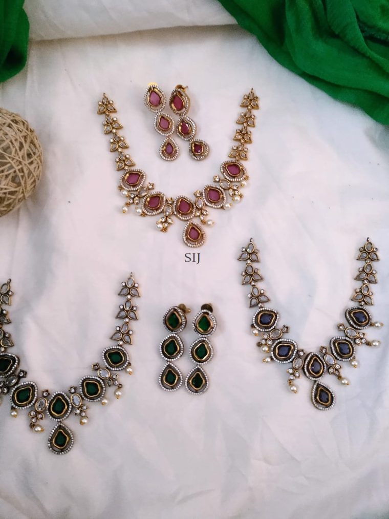 Pearl Drop Kundan Stone Necklace