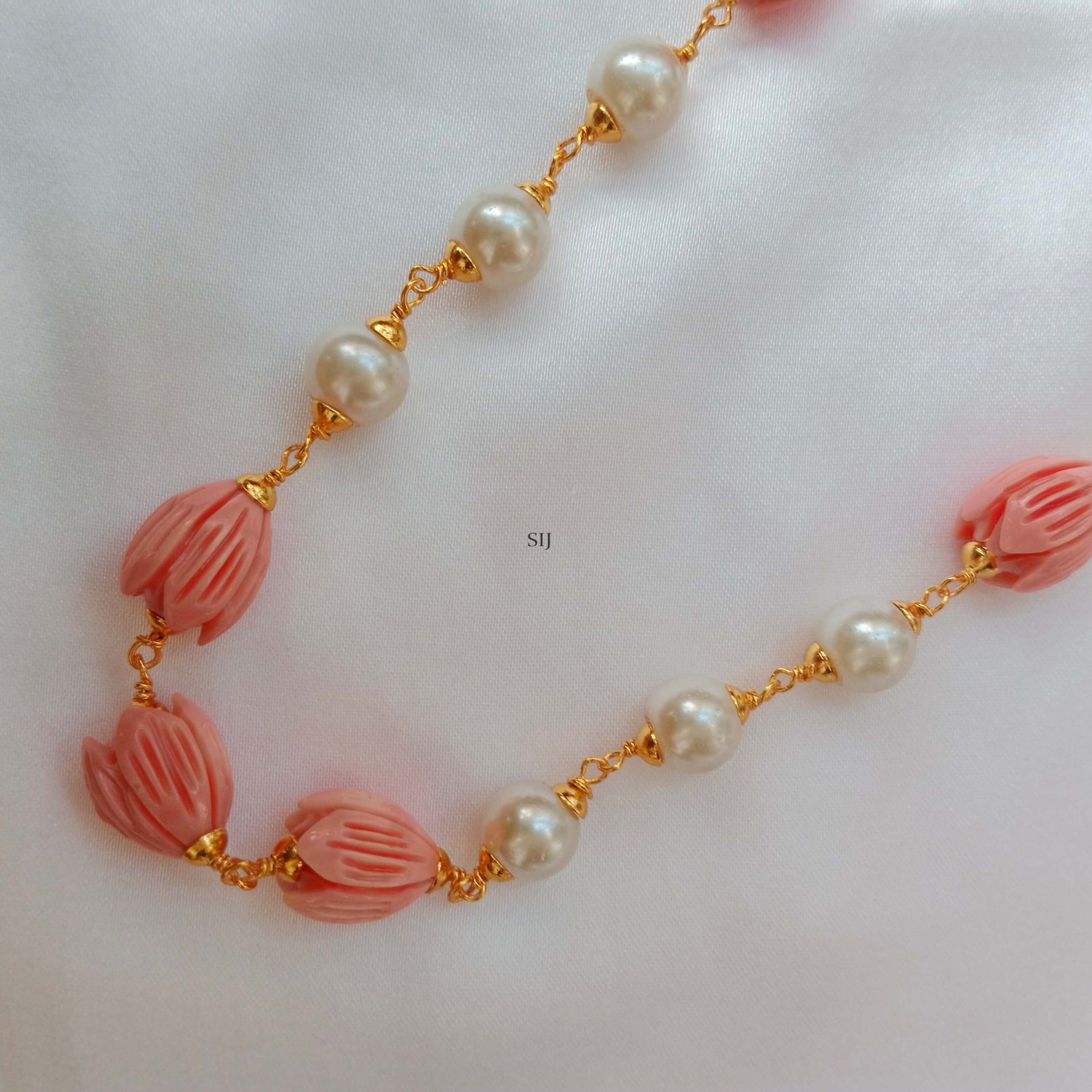 Stunning Tulip Beaded Pearl Chain