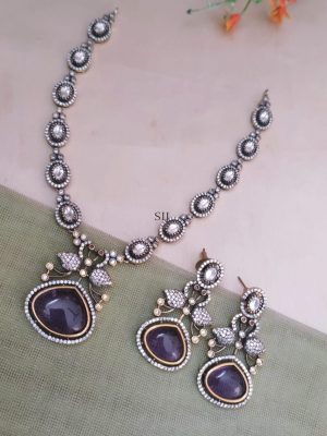 Victorian Finish Purple Stone Necklace