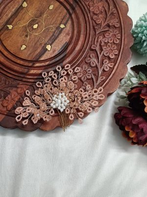 White & Orange Pearl Hair Accessories