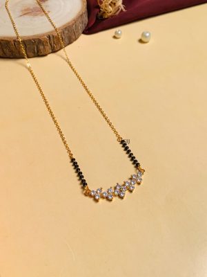 Gold Plated Solitaire Diamond Mangalsutra