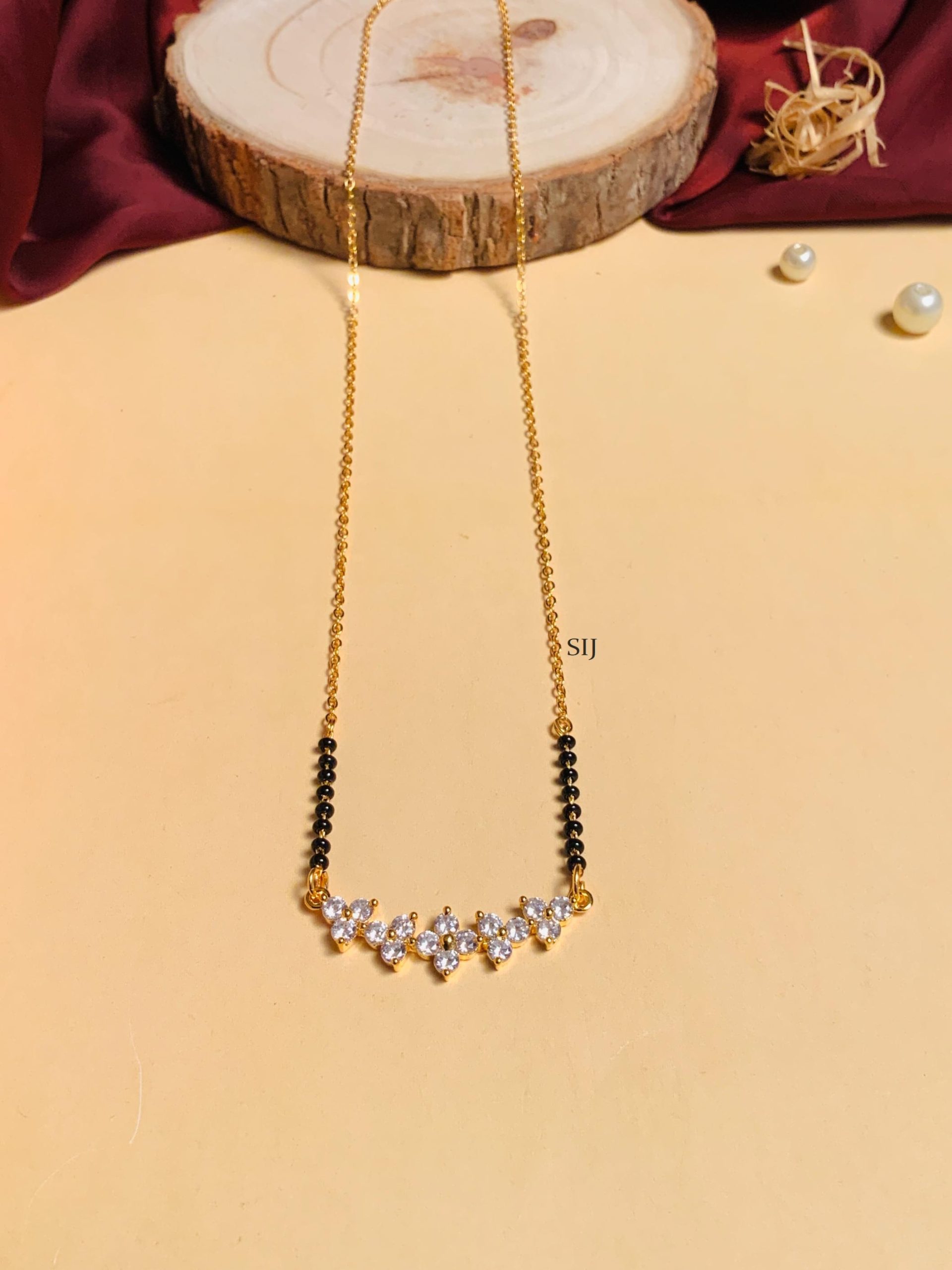 Gold Plated Solitaire Diamond Mangalsutra