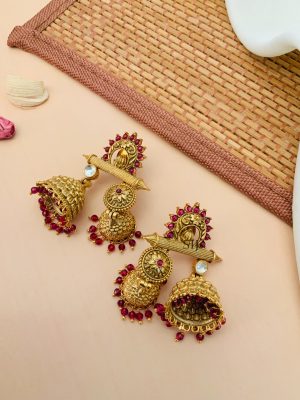 Imitation Gold Plated Dual Jhumkas