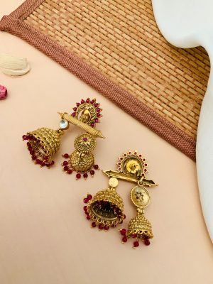 Imitation Gold Plated Dual Jhumkas