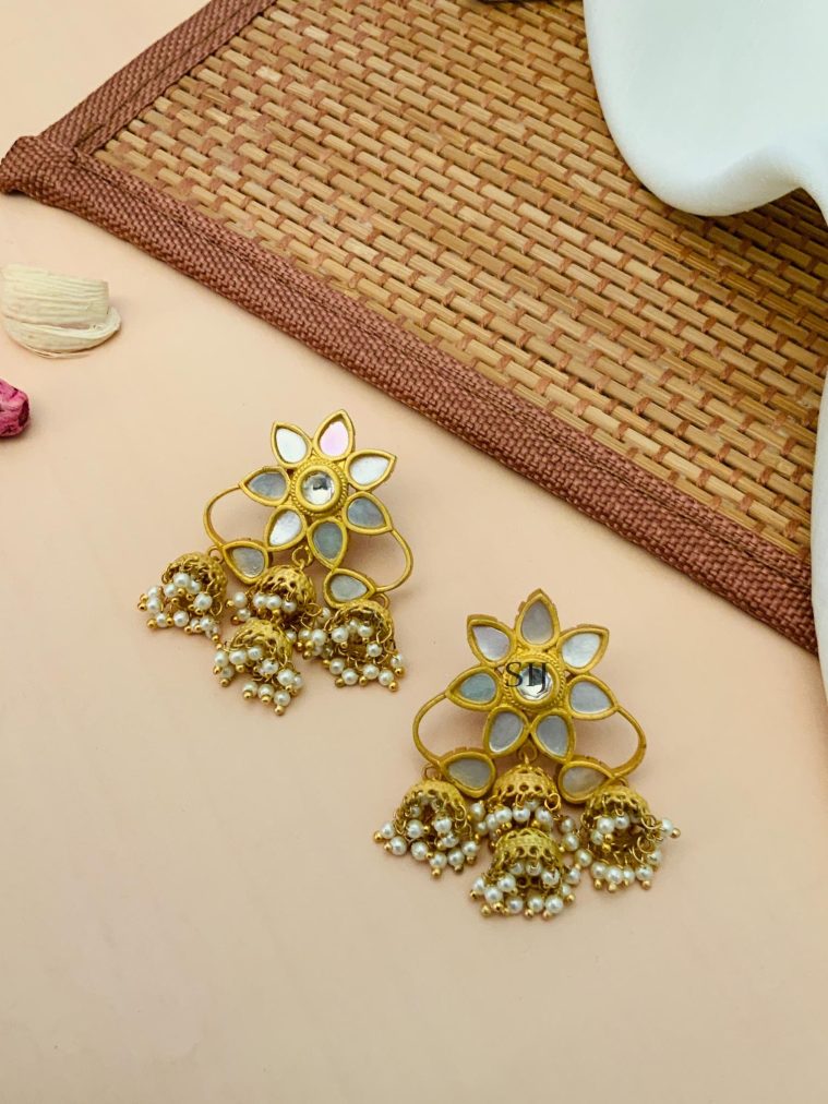 Imitation Gold Plated Kundan Stones Earrings