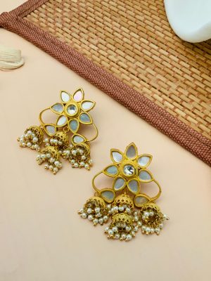 Imitation Gold Plated Kundan Stones Earrings