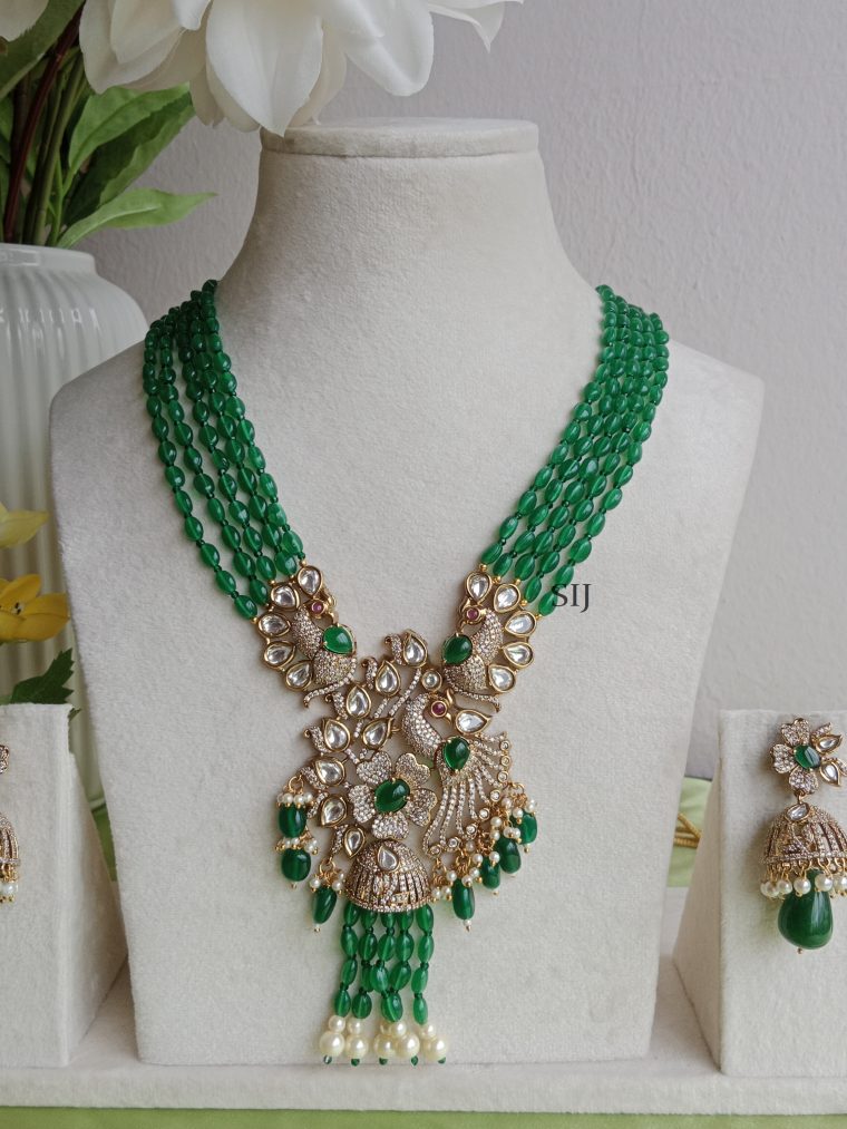 Five Layer Green Bead Victorian Peacock Haram