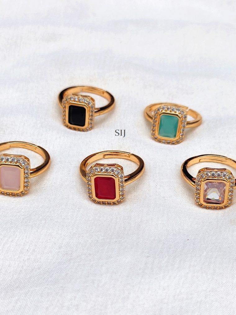 Imitation AD Stones Adjustable Rings