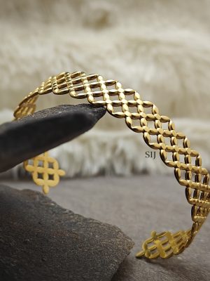 Zigzag Design Gold Plated Stake Bangle Bracelet